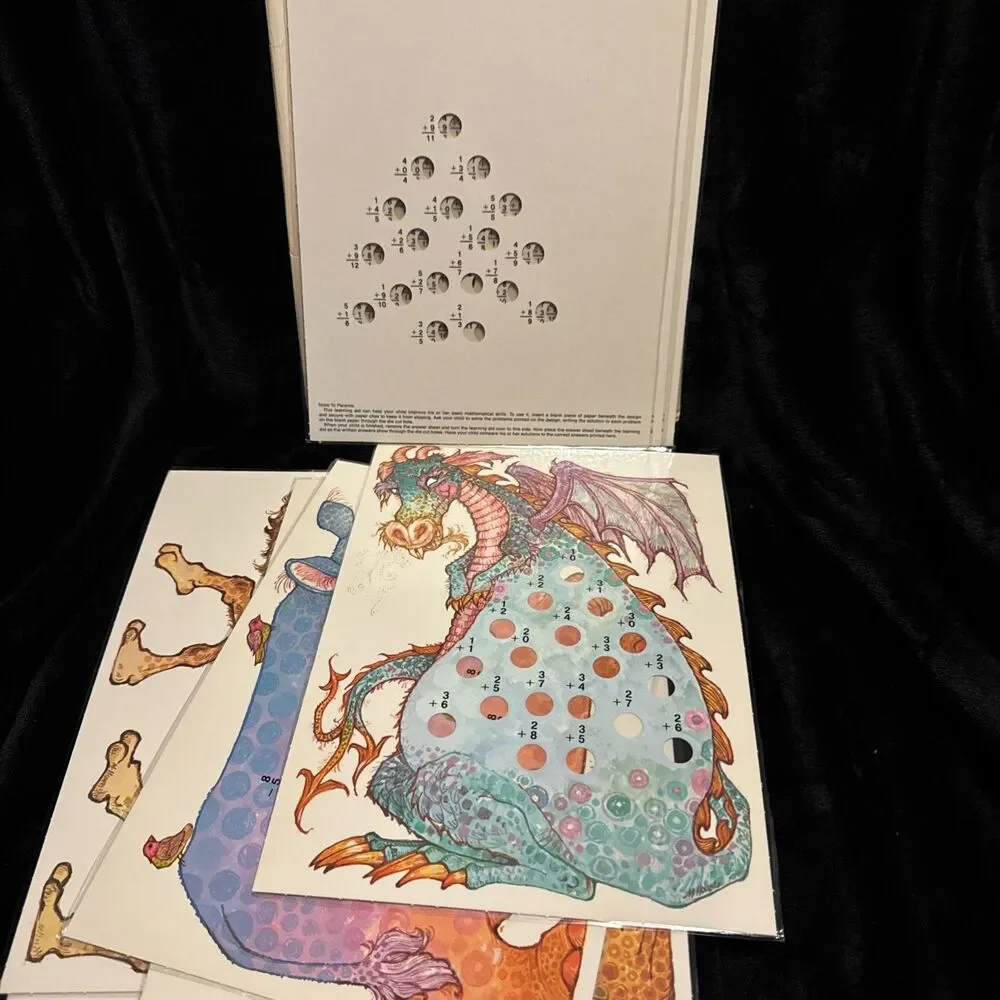 Vintage 1982 Current Arithmetic Animals Math Cards Addition Subtraction 8 Cards